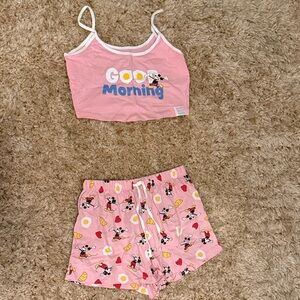 Disney Pink Sleepwear Set with Cartoon Design